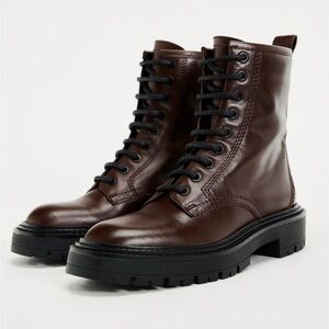 Brown Genuine Leather Zara Ankle Boots - NWT